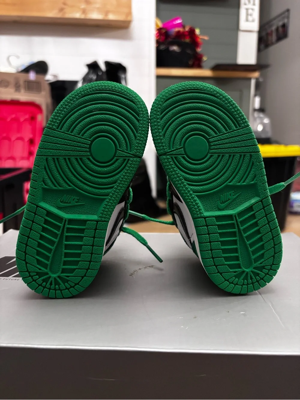 Nike Kids Sneakers Black White Green High-Top